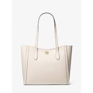 Michael Kors Leida Large Leather Tote - Vanilla